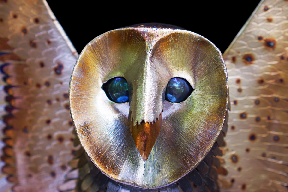 Metal Sculpture Barn Owl